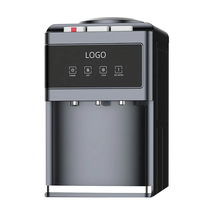 Dispensador de água de mesa com painel de exibição de vidro